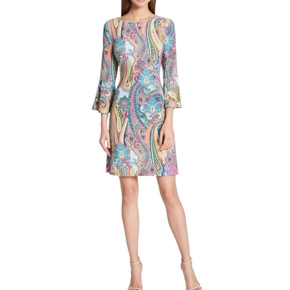 Tommy Hilfiger Jaipur Paisley Bell-Sleeve Sheath Dress, Women's Size 10 - Picture 1 of 10